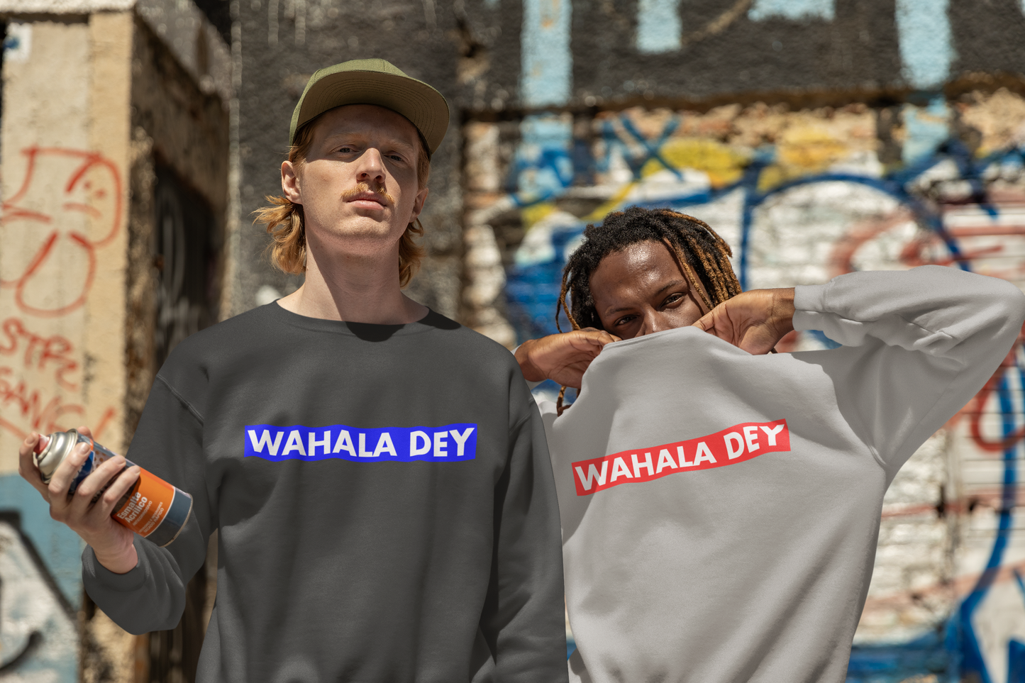 wahala dey_blue sweatshirt